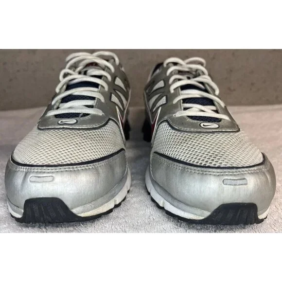 Nike Shox Qualify 2 + White Silver Navy Red Running Shoes 442114-161 Mens 11.5